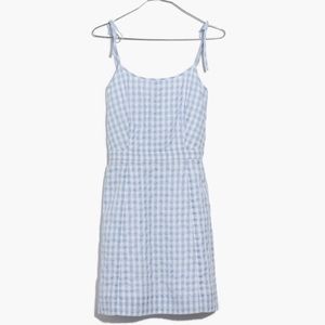 Madewell tie strap gingham mini dress
